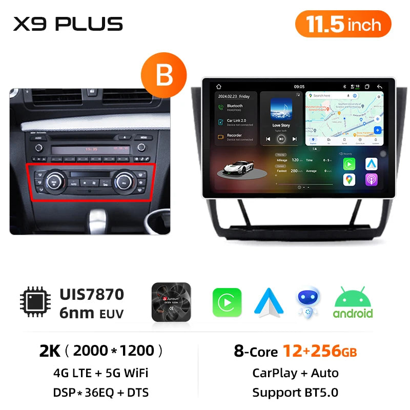 Junsun Wireless CarPlay Car Radio For BMW 1-Series 1 Series E87 E81 E82 E88 2004 2005-2011 Android Multimedia