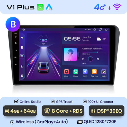 Junsun V1pro AI Voice 2 DIN Android Auto Radio para Toyota Avensis T25 2002-2008 Carplay Car Multimedia GPS 2 DIN autorradio 