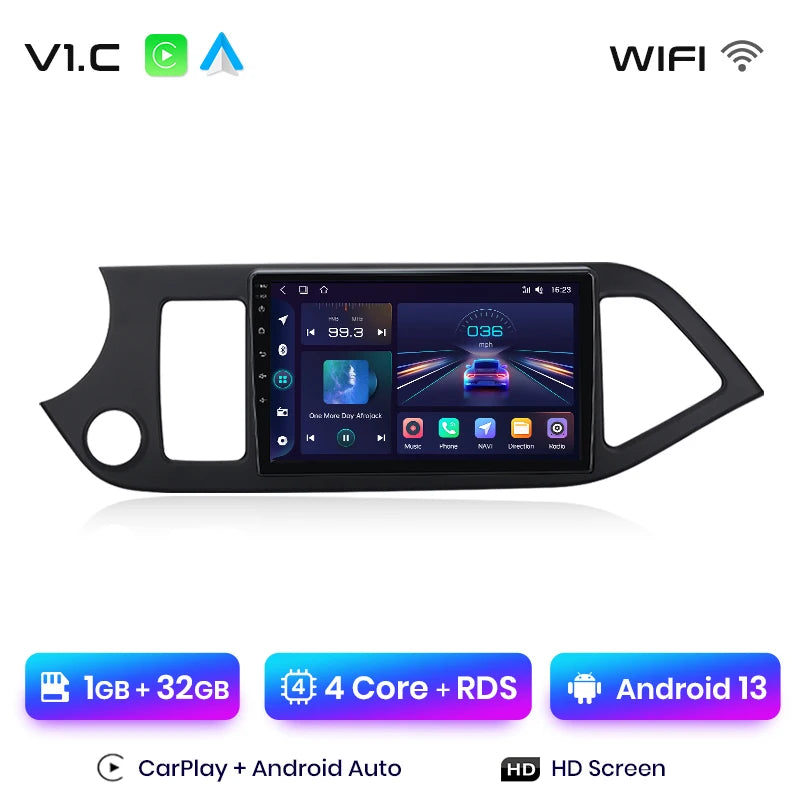 Junsun Autoradio für KIA Morning Picanto 2011–2016, kabelloses CarPlay Android Auto, intelligente Autosysteme, keine 2 Din, 2Din DVD 