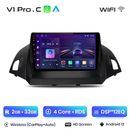 Junsun V1 pro 2 DIN Android Auto Radio para Ford Escape Kuga 2 C-MAX 2013-2016 Carplay 4G Car Multimedia GPS 2 DIN Autoradio 