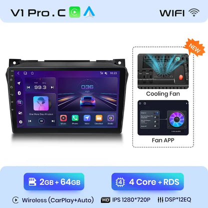 Radio Junsun CarPlay inalámbrica Android Auto para Suzuki Alto 2009-2016 con sistema inteligente RDS, Bluetooth, WiFi, 2 DIN 