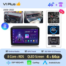 Cargar imagen en el visor de la galería, Junsun AI 4G LTE Wireless CarPlay Android Auto Car Radio For Fiat Ducato Peugeot Boxer Citroen Jumper 2006-2015 GPS Navi RDS FM
