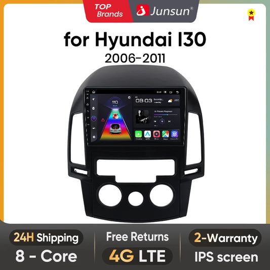 Junsun V1 AI Voice - Radio inalámbrica CarPlay Android para Hyundai I30 2006-2011, 4G, GPS, 2DIN 