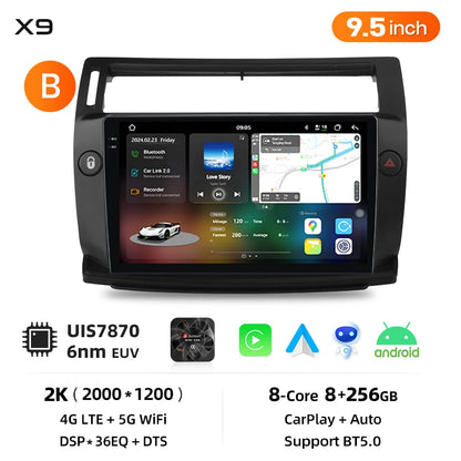 Junsun Wireless CarPlay Car Radio For Citroen C4 2004 2005 2006 2007 2008 2009 Android Multimedia