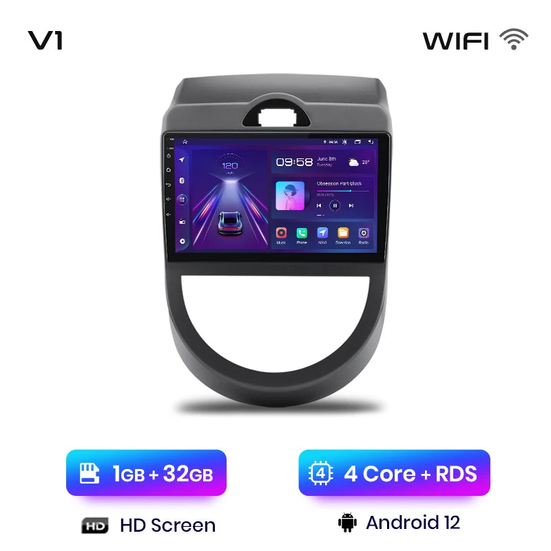 Junsun V1 AI Voice Wireless CarPlay Android Auto Radio For Kia Soul AM 2008-2011 4G Car Multimedia GPS 2din autoradio