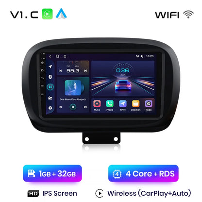 Radio Junsun V1 Plus para Fiat 500X 2014-2020 con CarPlay inalámbrico, Android Auto, sistema inteligente para coche, 2 DIN, DVD. 