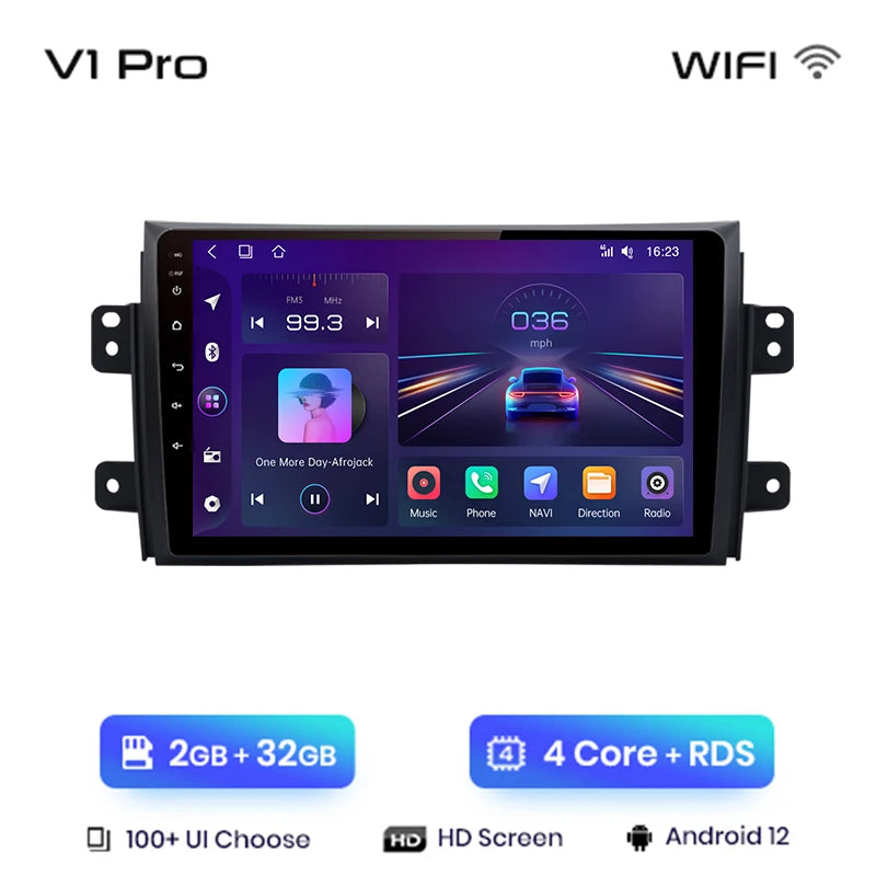 Junsun V1pro Android Autoradio für Suzuki SX4 2006–2013, für Fiat Sedici 2005–2014, Carplay 4G, Auto-Multimedia, GPS, 2-Din-Autoradio 