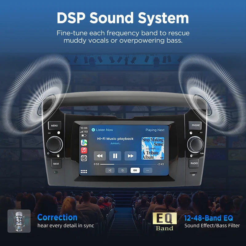 Junsun Wireless CarPlay Car Radio for Lancia Ypsilon 2012 2013 2014-2020 Android Multimedia