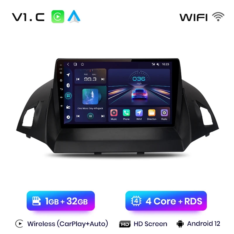 Junsun V1 pro 2 din Android Auto Radio For Ford Escape Kuga 2 C-MAX 2013-2016 Carplay 4G Car Multimedia GPS 2din autoradio