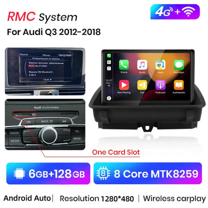 Junsun 8 inch CarPlay For Apple Car Radio Multimedia For Audi Q3 2012-2018 4G LTE WIFI Bluetooth Wireless Android Auto Stereo