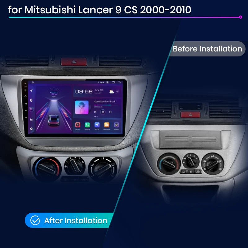 Junsun V1pro AI Voice 2 DIN Android Auto Radio para Mitsubishi Lancer 9 CS 2000-2010 Carplay 4G Car Multimedia GPS 2 DIN Autoradio 