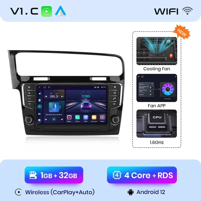 Junsun 9 inch Wireless CarPlay Android Auto Radio for Volkswagen VW Golf 7 2013-2017 Car Multimedia GPS autoradio