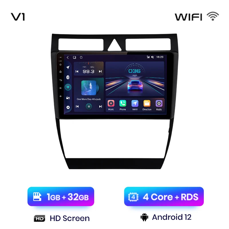 Junsun V1 AI Voice Wireless CarPlay Android Auto Radio For Audi A6 C5 1997-2004 S6 RS6 4G Car Multimedia GPS 2din autoradio