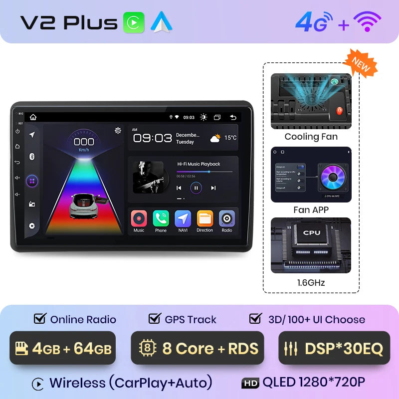 Junsun V1pro 2 Din Android Auto Radio For Renault Master For Nissan NV400 For Opel Movano 2 2009-2021 Car Multimedia Autoradio