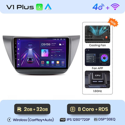 Junsun V1pro AI Voice 2 DIN Android Auto Radio para Mitsubishi Lancer 9 CS 2000-2010 Carplay 4G Car Multimedia GPS 2 DIN Autoradio 