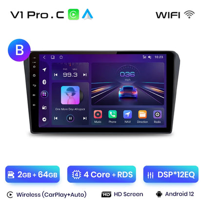 Junsun V1pro AI Voice 2 DIN Android Auto Radio para Toyota Avensis T25 2002-2008 Carplay Car Multimedia GPS 2 DIN autorradio 
