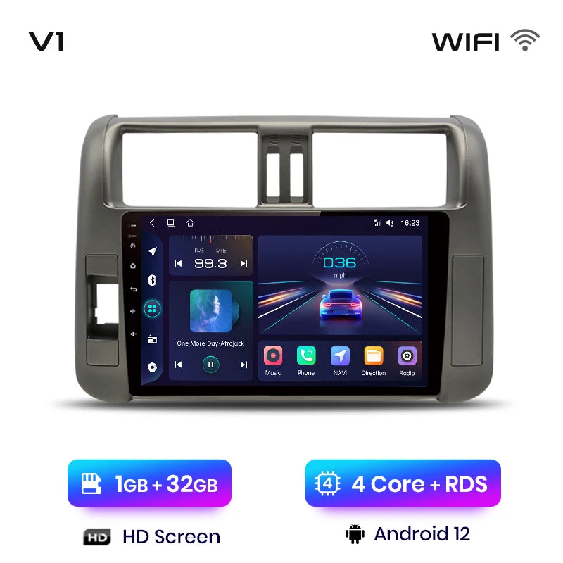 Junsun V1pro AI Voice Car Radio Android Auto Multimedia For Toyota Land Cruiser Prado 150 2009-2013 4G Carplay 2din autoradio