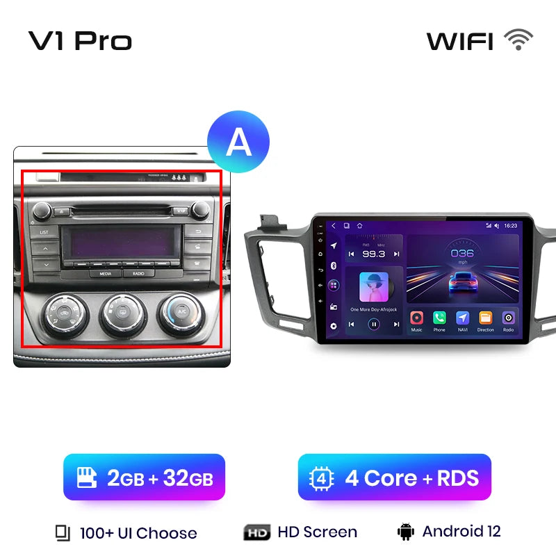 Junsun V1pro AI Voice 2 din Android Auto Radio para Toyota RAV4 RAV 4 2012 - 2018 Carplay 4G coche Multimedia GPS 2din autoradio 
