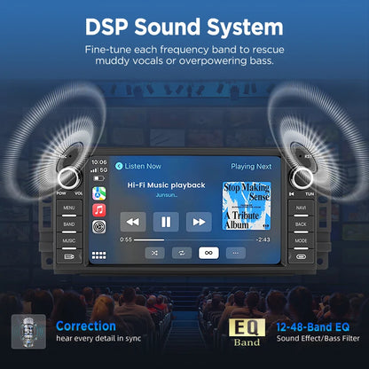 Junsun Wireless CarPlay Car Radio For Jeep Wrangler Dodge Grand Cherokee Chrysler 300C Patriot Command Caliber Android Multimedia