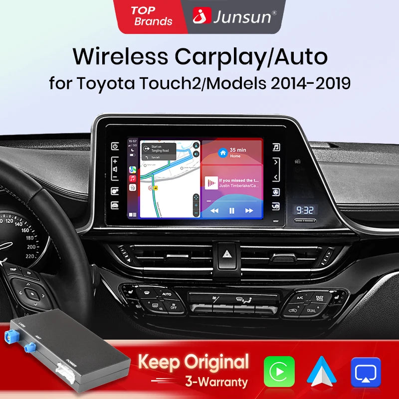 Junsun Wireless Carplay Android Auto Module Box for TOYOTA CHR Coroll ...
