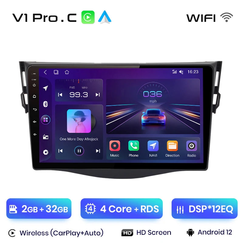 Junsun V1 AI voz inalámbrica CarPlay Android Auto Radio para Toyota RAV4 RAV 4 2005-2012 2013 4G coche Multimedia GPS 2din autoradio 