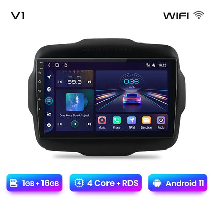 Junsun V1 AI Voice - Radio inalámbrica CarPlay Android para Jeep Renegade 2016-2020, 4G, GPS, 2DIN 
