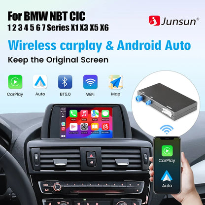 Junsun Wireless CarPlay Android For BMW NBT CIC System 1 2 3 4 5 Series X1 X3 X4 X5 F20 F21 F30 F31 F34 F10 F48 F25 F26 F10 E84