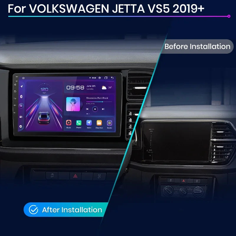 Junsun Wireless CarPlay Android Auto Radio For VOLKSWAGEN JETTA VS5 2019+ Car Intelligent Systems RDS BT WiFi 2 din