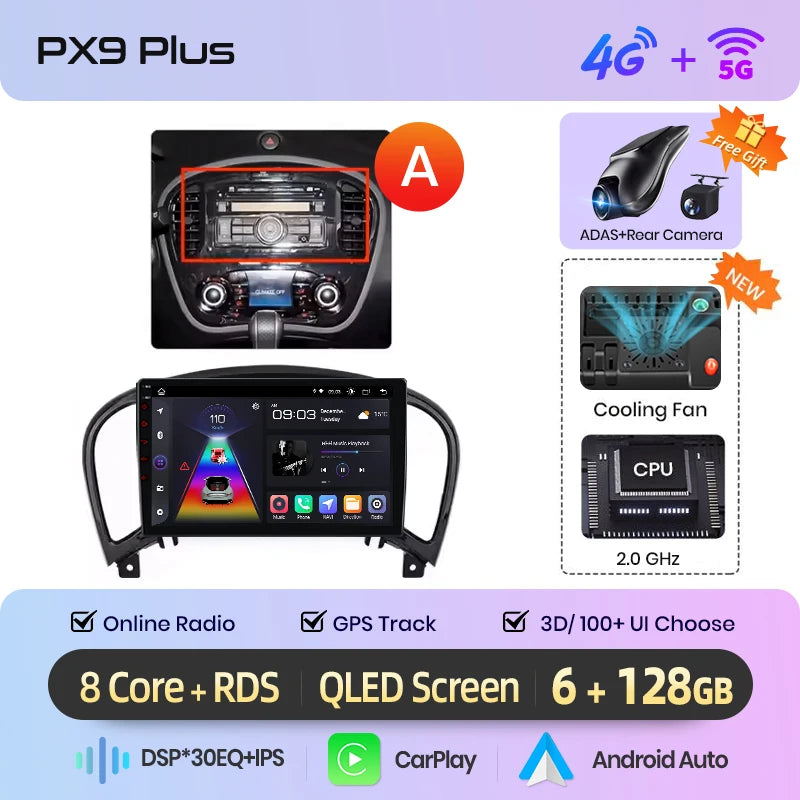 AWESAFE PX9 Car Radio Autoradio for Nissan Juke YF15 2010-2014  Wireless Carplay Screen Android Auto Stereo GPS Navi FM RDS BT