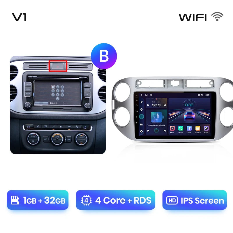 Junsun V1pro AI Voice 2 din Android Auto Radio For VW Volkswagen Tiguan 1 NF 2006-2016 Carplay Car Multimedia GPS 2din autoradio