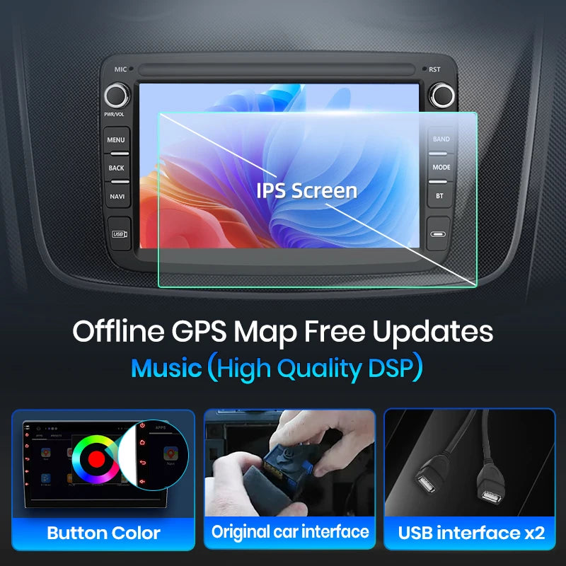 Junsun Wireless CarPlay Car Radio For Renault Dacia Duster Sandero Captur Xray Logan 2 Symbol Dokker Android Multimedia