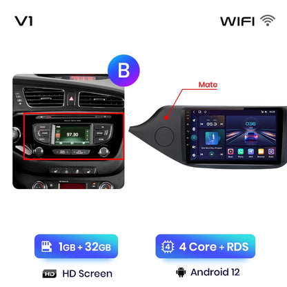 Junsun V1pro AI Voice 2 DIN Android Auto Radio para KIA CEED JD Cee'd 2012-2018 Carplay Car Multimedia GPS 2 DIN autorradio 