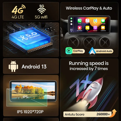 Junsun Car Radio Multimedia For Mercedes Benz A Class W176 GLA CLA X156 C117 NTG 4.5 5.0 Wireless CarPlay Android Auto 4G WiFi