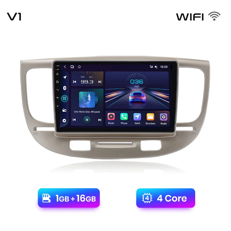 Radio Junsun V1 Plus para Kia RIO 2 2005-2011 con CarPlay inalámbrico, Android Auto, sistema inteligente para coche, 2 DIN, DVD. 