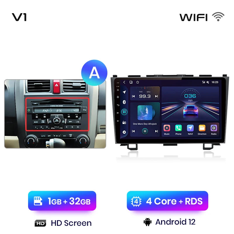 Radio de coche Junsun V1 con CarPlay inalámbrico y Android Auto para Honda CR-V 3 RE CRV 2007-2011, GPS, sistemas inteligentes para coche, autorradio inteligente. 