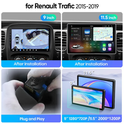 Junsun Wireless CarPlay Car Radio For Renault Trafic 2015 2016 2017 2018 2019 Android Multimedia
