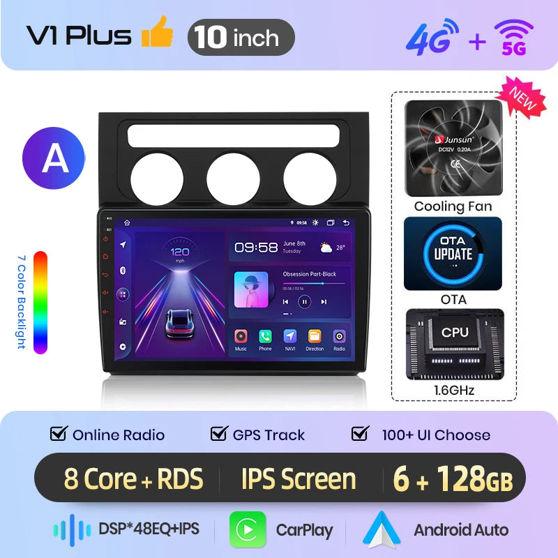 Junsun Wireless CarPlay Car Radio For Volkswagen Touran 1 2003 - 2010 Android Multimedia
