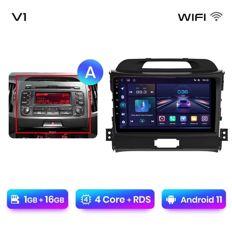 Junsun V1pro AI Voice 2 din Android Auto Radio For KIA Sportage 3 2010-2016 Carplay 4G Car Multimedia GPS 2din autoradio