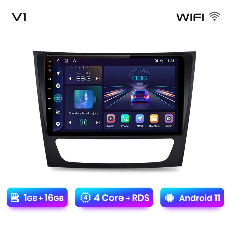 Junsun V1 Wireless CarPlay Android Auto Radio For Mercedes Benz E class W211 E300 2002-2010 4G Car Multimedia GPS 2din autoradio