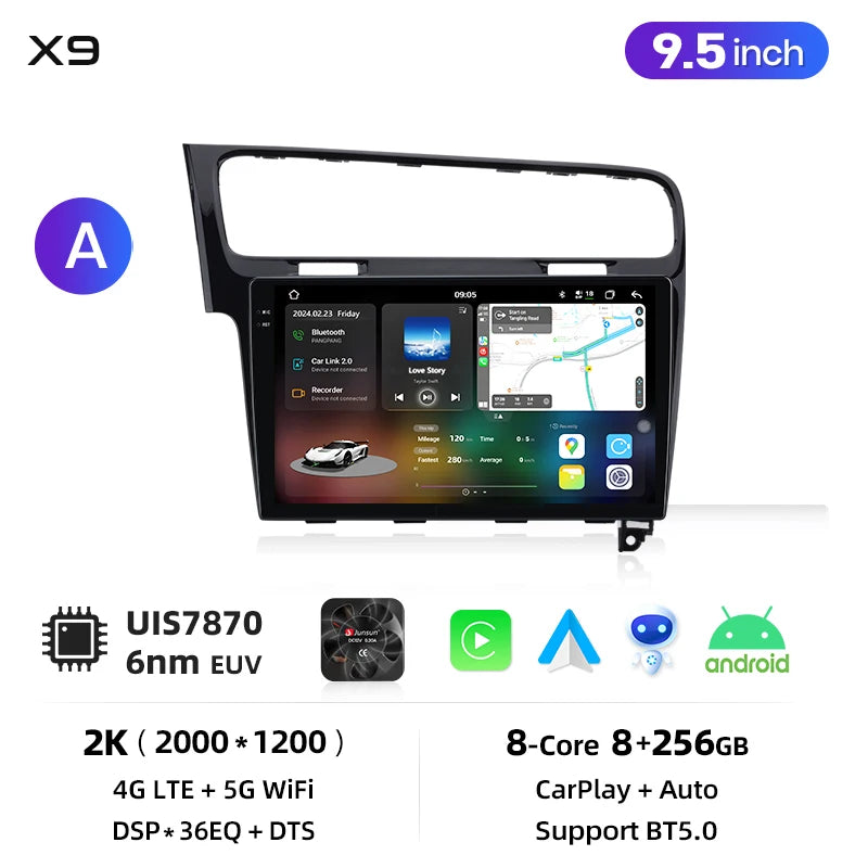 Junsun Wireless CarPlay Car Radio For VW Golf 7 mk7 2013-2017 Android Multimedia