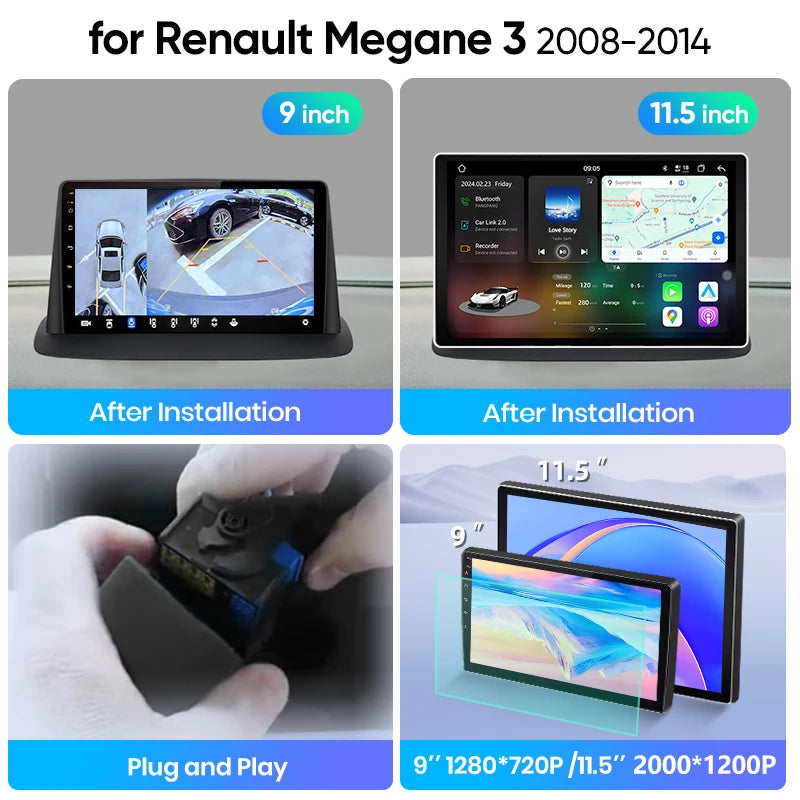 Junsun Wireless CarPlay Car Radio For Renault Megane 3 2008 2009 2010 2011-2014 Android Multimedia