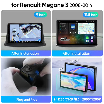 Junsun Wireless CarPlay Car Radio For Renault Megane 3 2008 2009 2010 2011-2014 Android Multimedia