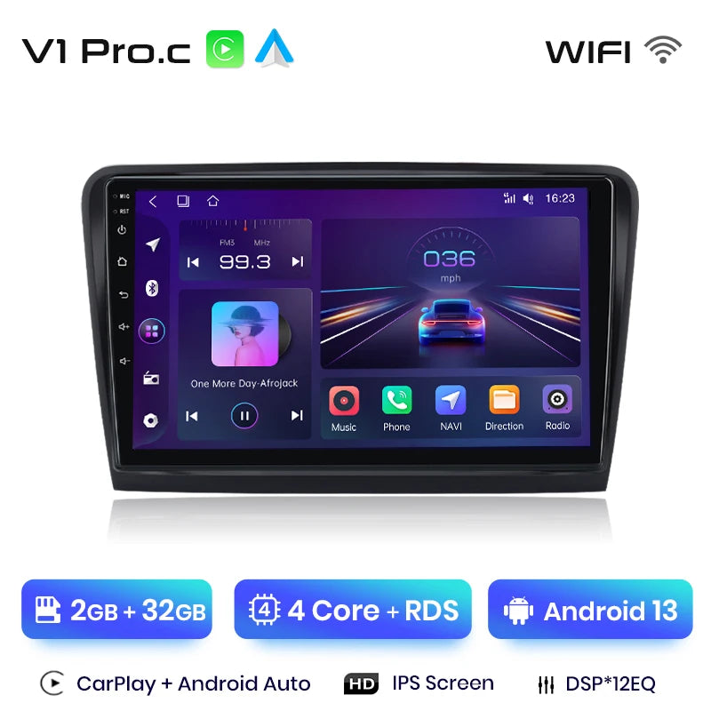 Radio Junsun V1 Plus para Skoda Superb 2 (2008-2015), inalámbrica, CarPlay, Android Auto, sistema inteligente, 2 DIN, DVD. 
