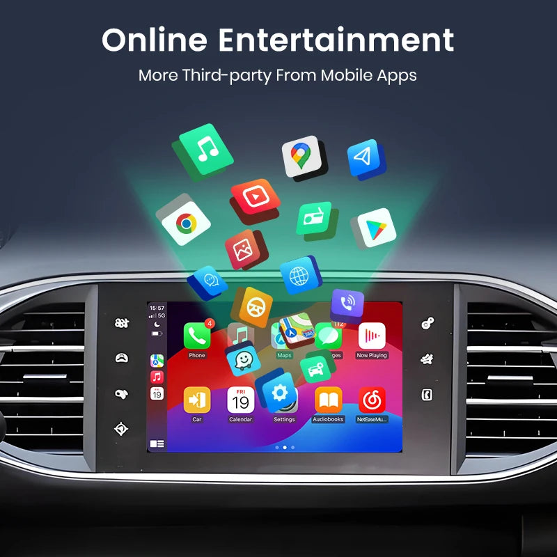 Junsun Wireless Carplay Android Auto Decoder Module for Peugeot Citroen SMEG MRN Picasso C4 C5 DS4 DS3 308 508 208 3008