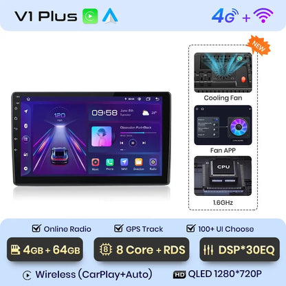 Radio multimedia Junsun con CarPlay inalámbrico y Android Auto para Volkswagen Bora 2005-2006, GPS, sistemas inteligentes, autorradio inteligente. 