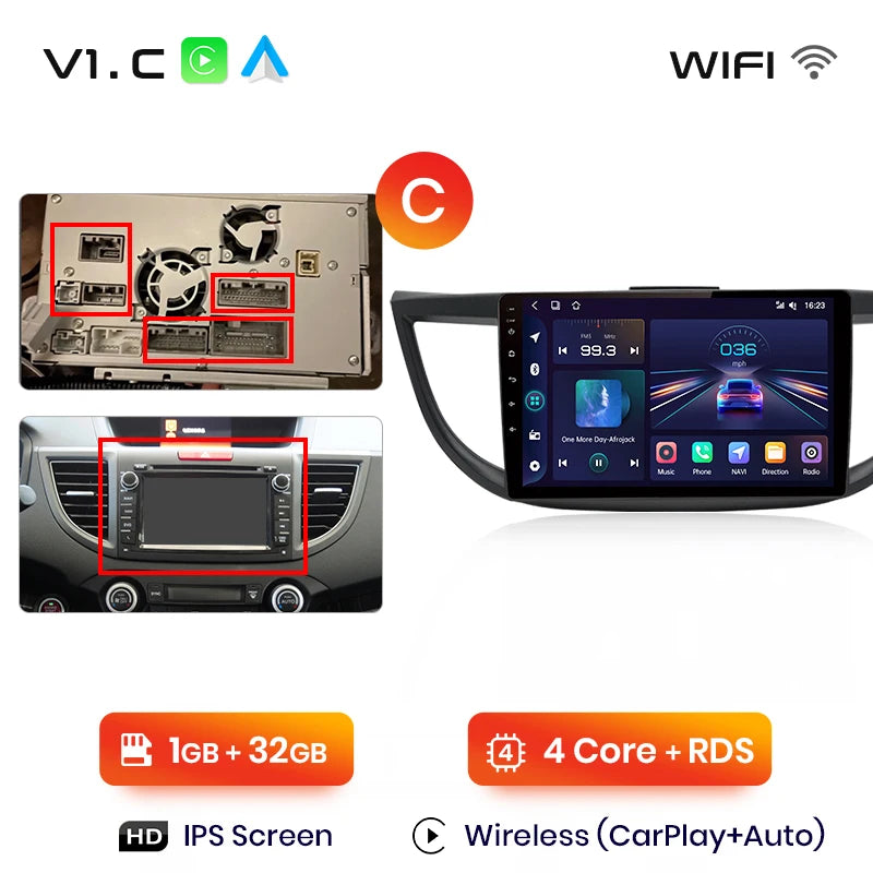 Junsun V1pro AI Voice 2 din Android Auto Radio para Honda CRV CR-V 2012-2016 Carplay coche Multimedia GPS 2din autoradio 