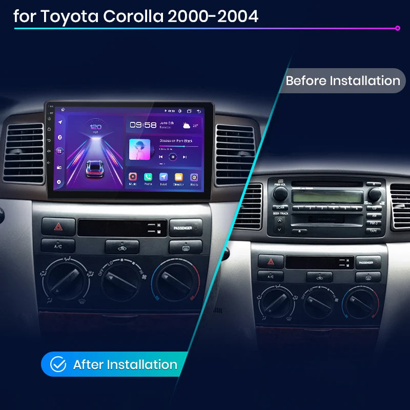 Junsun V1pro AI Voice Android Auto Radio para Toyota Corolla E130 E120 2000-2004 Carplay 4G Car Multimedia GPS 2DIN Autoradio 