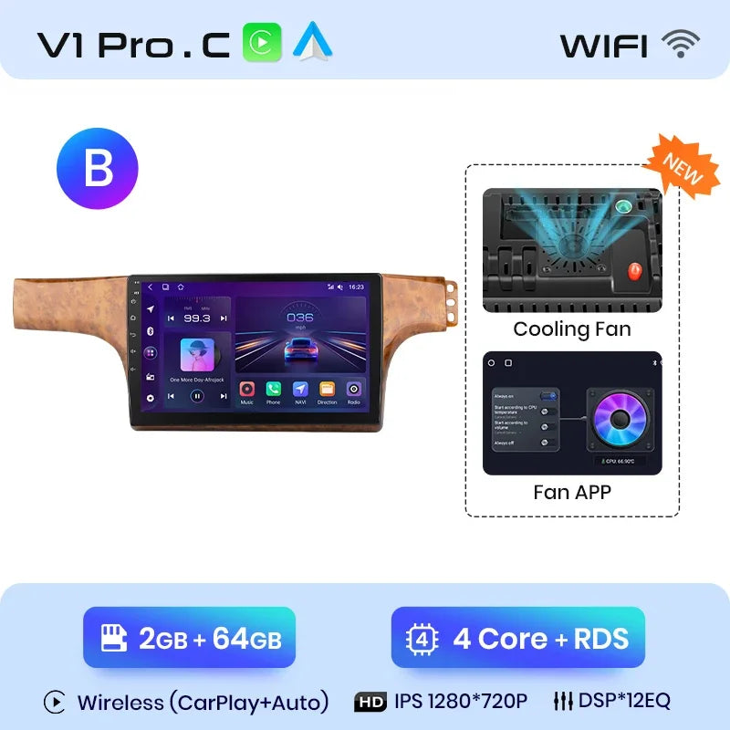 Junsun CarPlay inalámbrico Android Auto Radio para VOLKSWAGEN LAVIDA 2007 2008 2009 2010 Sistemas inteligentes para coche RDS BT WiFi 2 DIN 