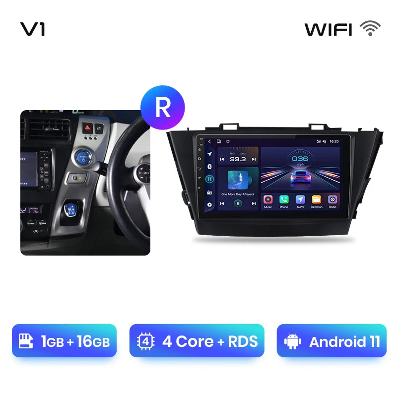 Junsun V1 AI Voice Wireless CarPlay Android Auto Radio for Toyota Prius Plus V Alpha 2012-2017 Car Multimedia GPS 2din autoradio