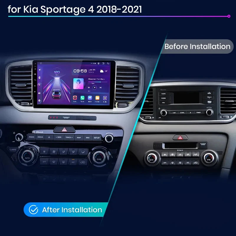 Junsun V1pro AI Voice Car Radio Android Auto Multimedia Player For Kia Sportage 4 QL 2018-2021 Carplay 4G DSP 2din GPS autoradio